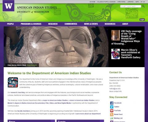 UW American Indian Studies screenshot